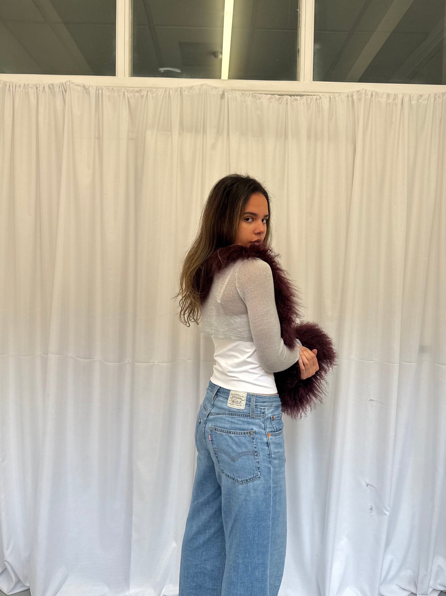 Grey and Dark Purple Bolero