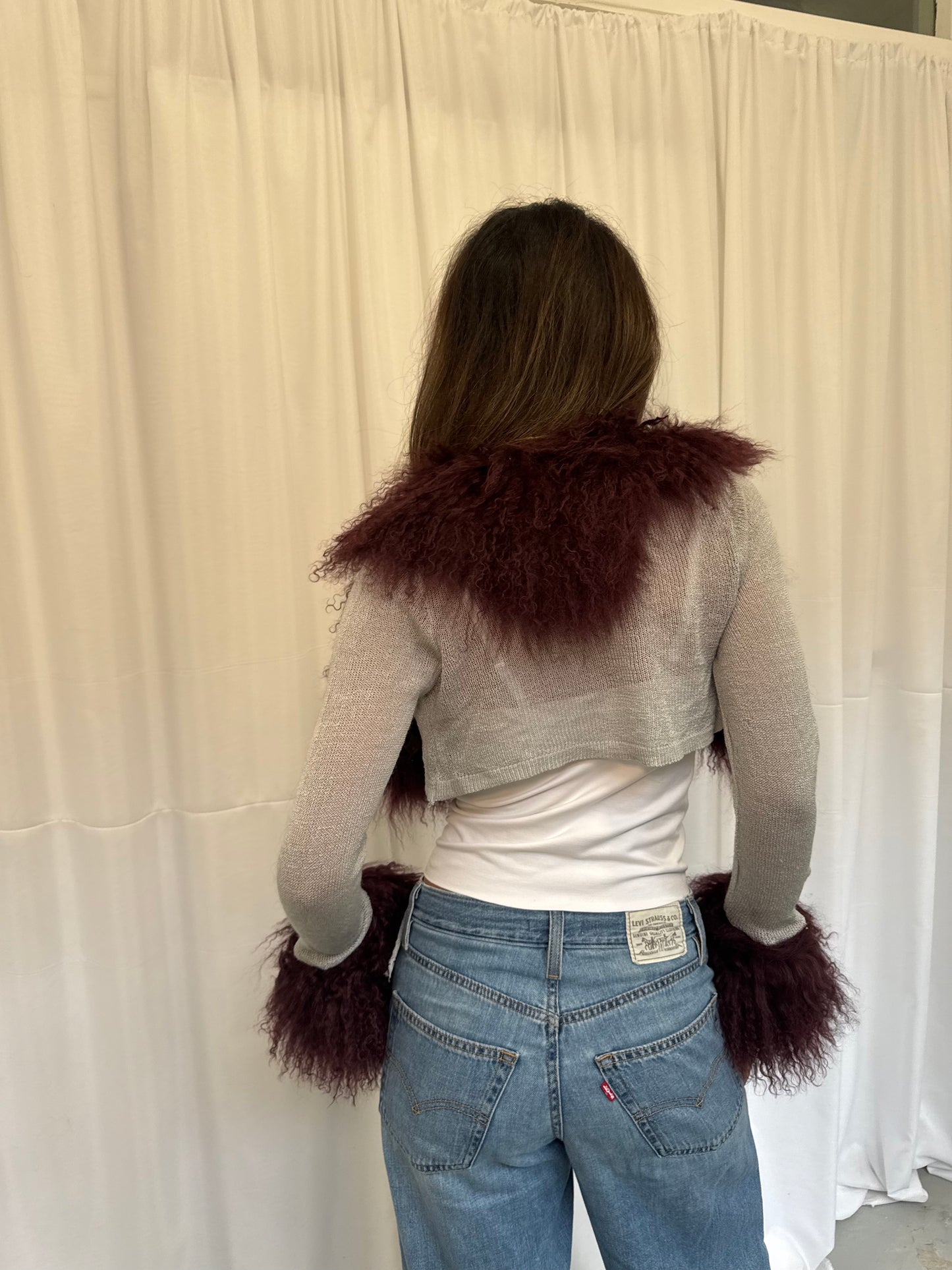 Grey and Dark Purple Bolero