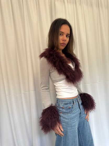 Grey and Dark Purple Bolero