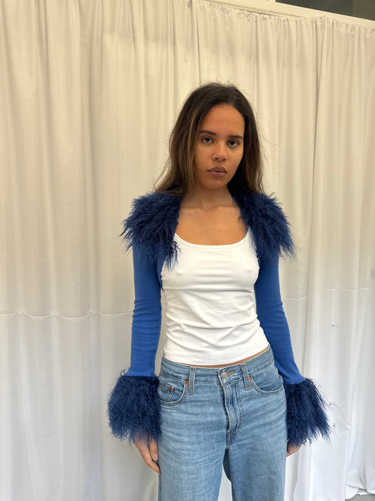 Blue Fluffy Bolero
