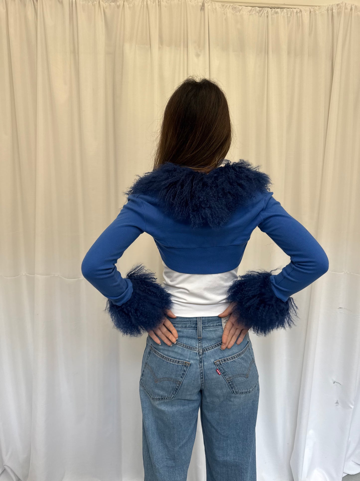Blue Fluffy Bolero
