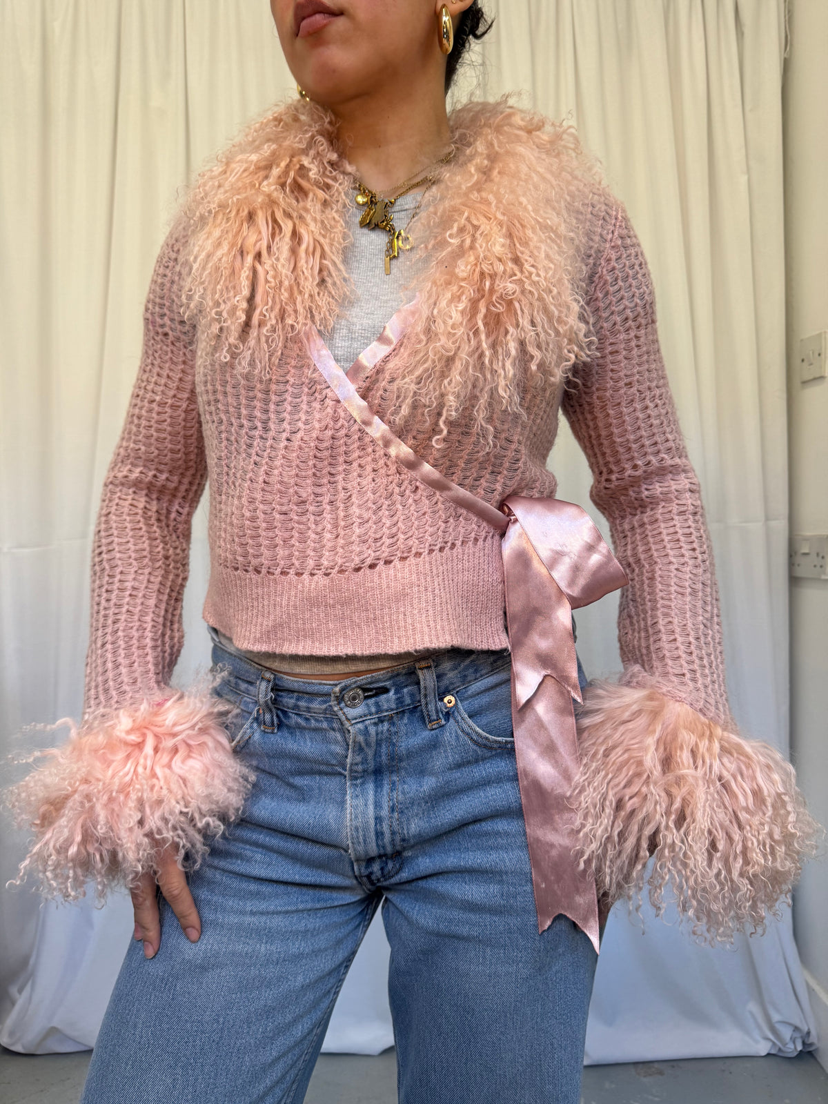 Baby Pink Wrap Cardie