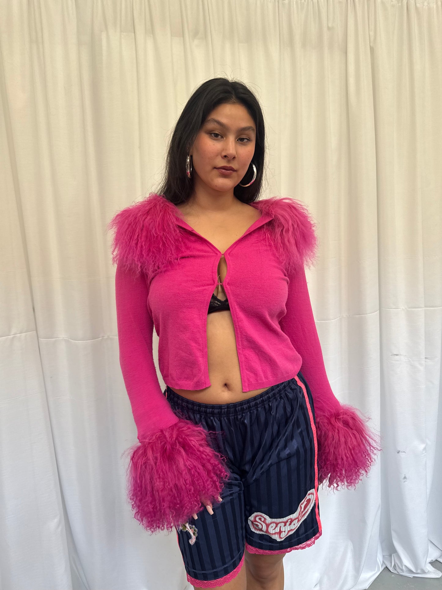 Hot Pink Fluffy Cardie