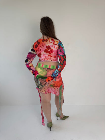 Patchwork Ruffle Skirt - Medium