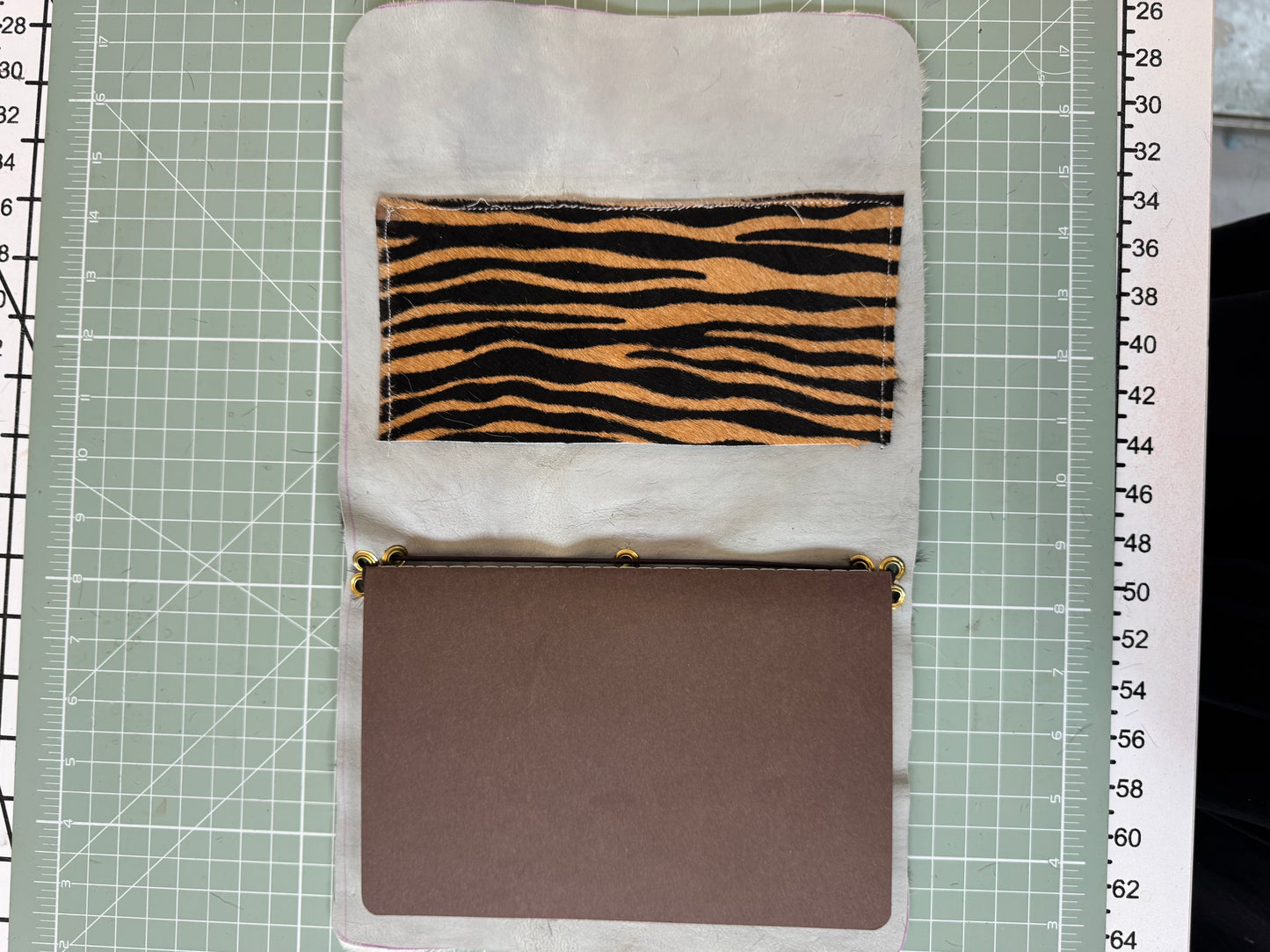 A5 leather journal cover with stars + pocket - 1/1 pieces