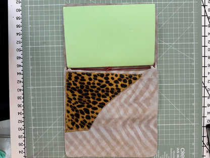 A5 leather journal cover with stars + pocket - 1/1 pieces