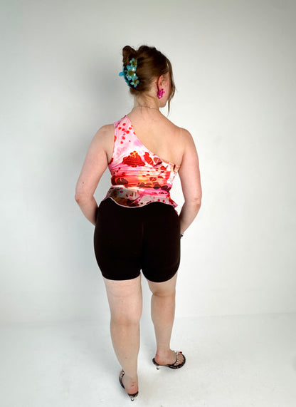 Asymmetric Blossom Ruffle Top