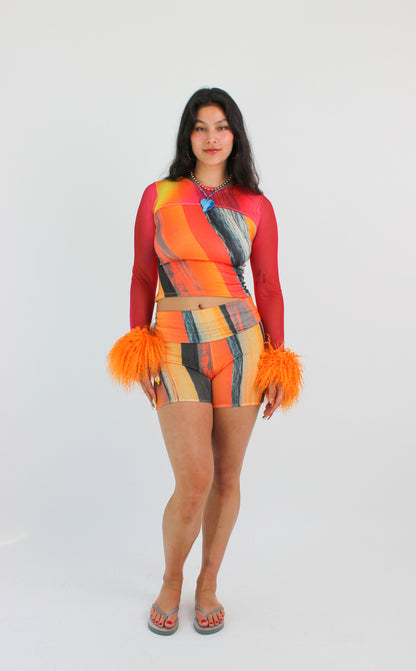 The Ombre Orange Mesh Sleeves