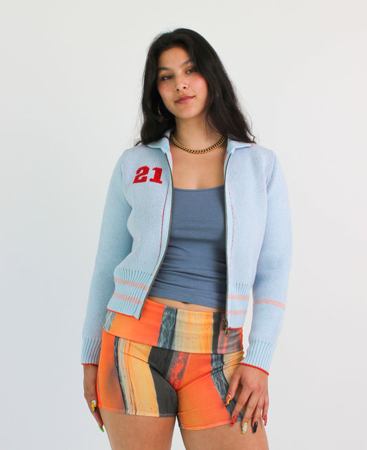 Glacier Blue Knit Track Top