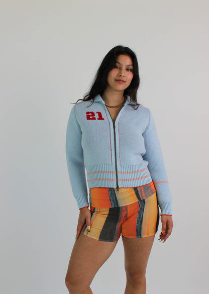 Glacier Blue Knit Track Top