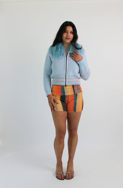 Glacier Blue Knit Track Top