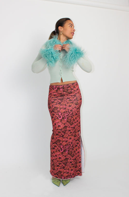 The Burgundy Lace Maxi Skirt