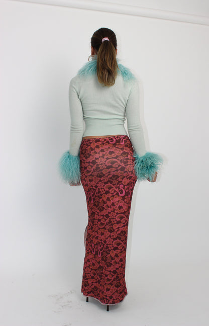 The Burgundy Lace Maxi Skirt