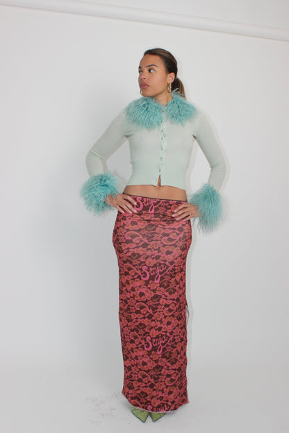 The Burgundy Lace Maxi Skirt
