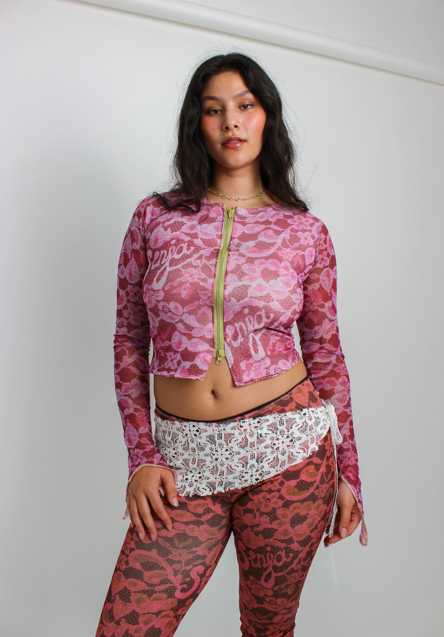 The Lace Mesh Zip-up