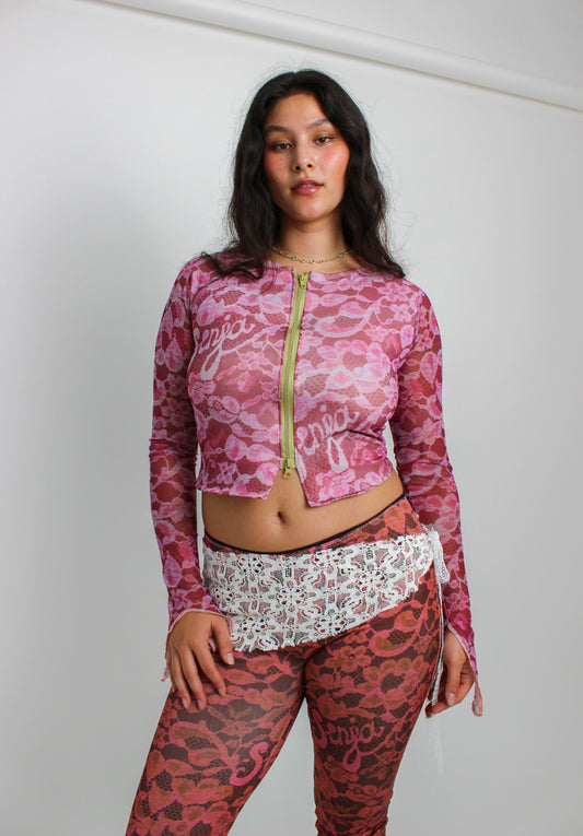 The Lace Mesh Zip-up
