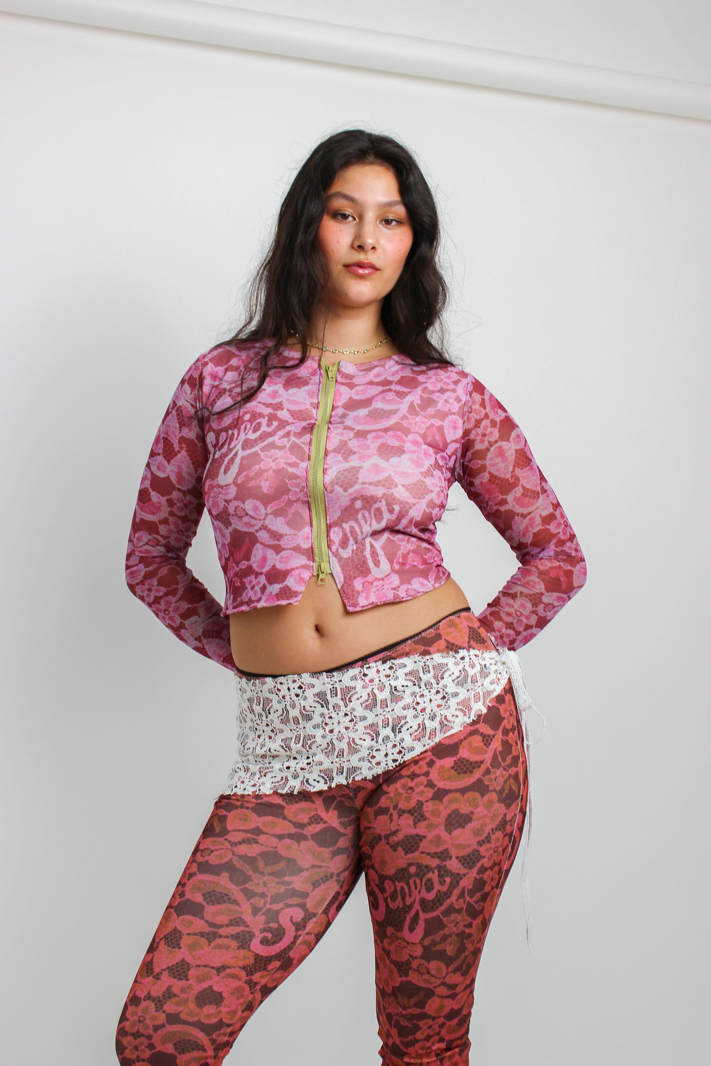 The Lace Mesh Zip-up