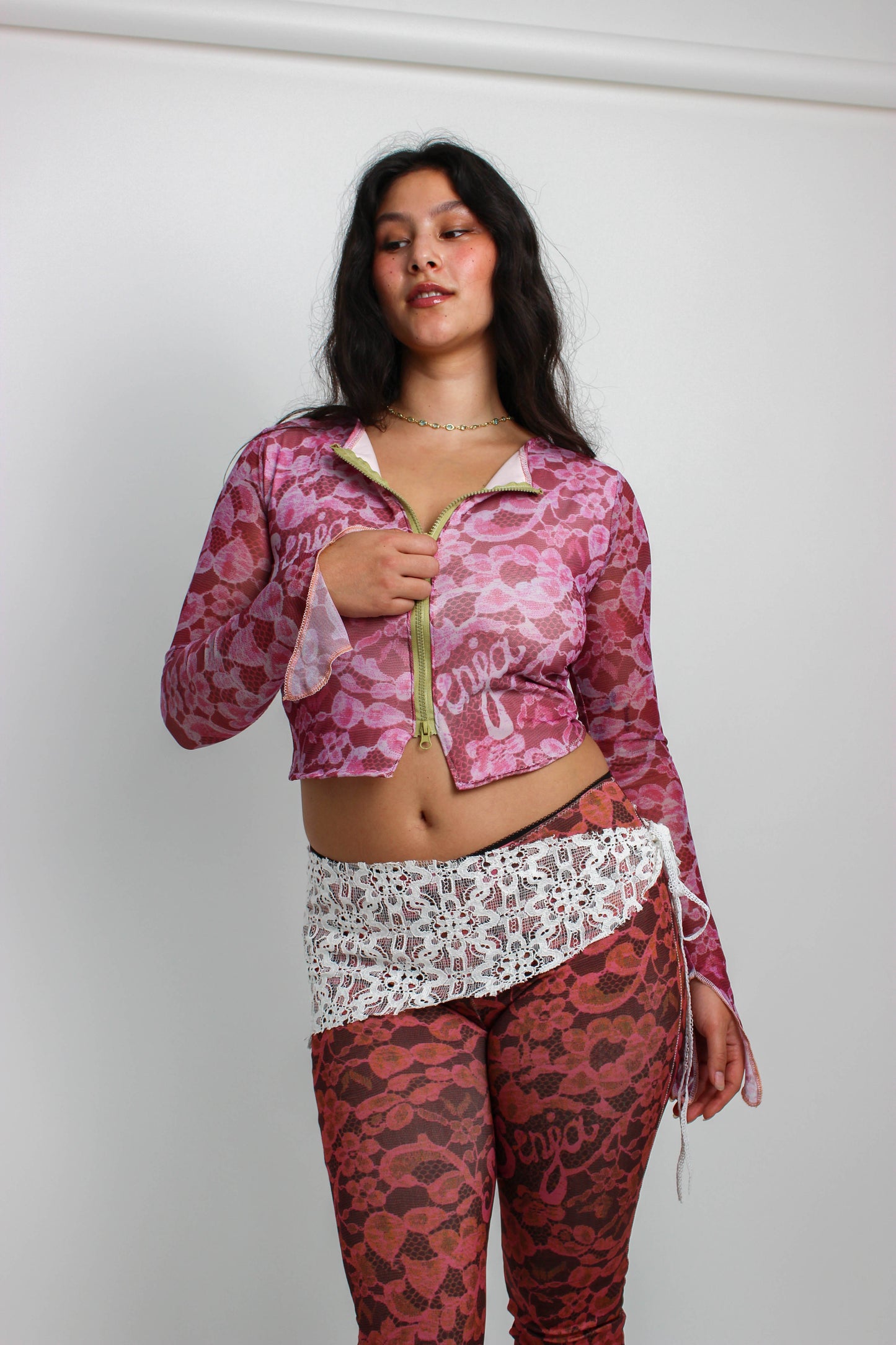 The Lace Mesh Zip-up