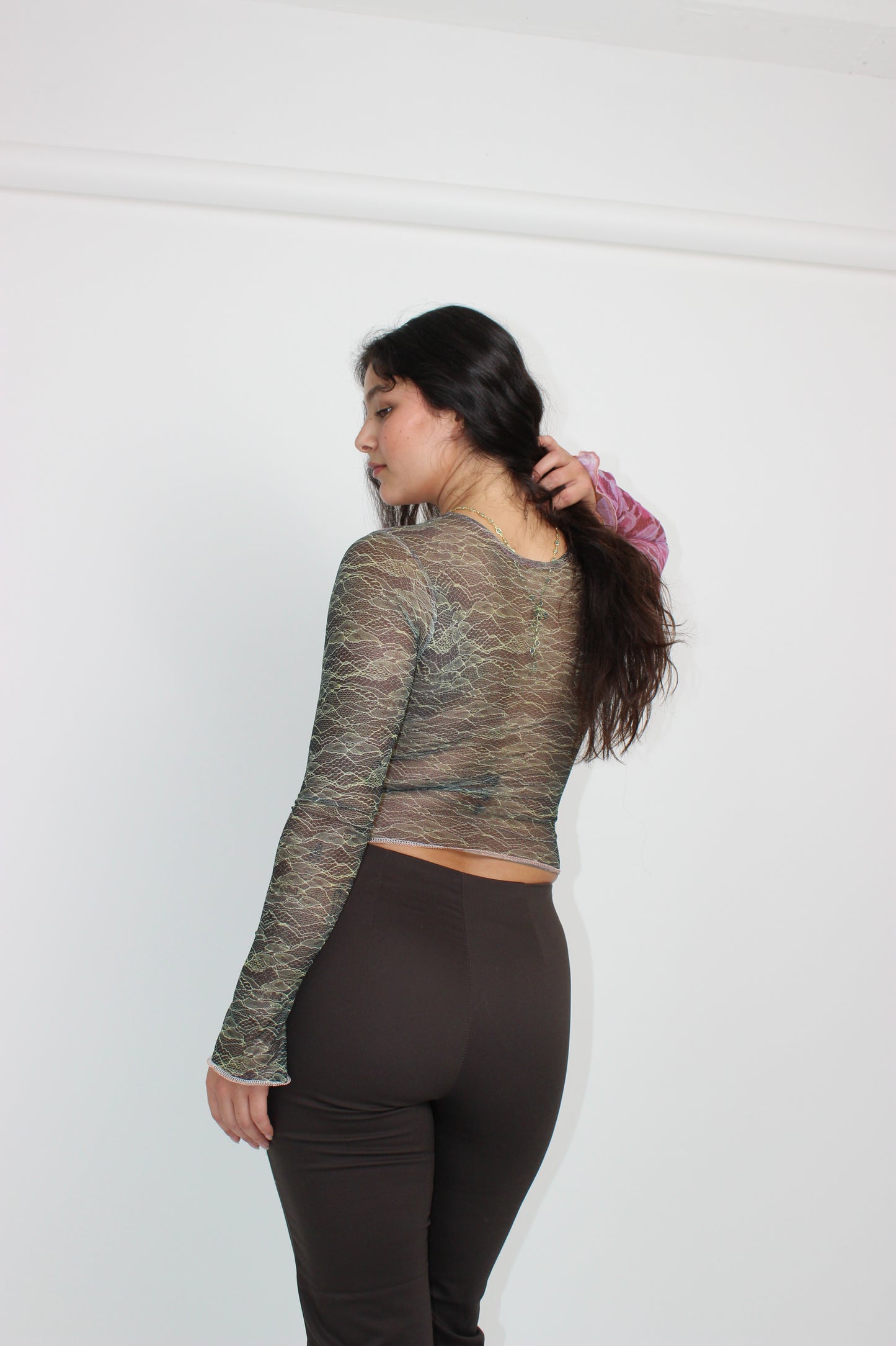 The Burgundy Patchwork Ruche Top