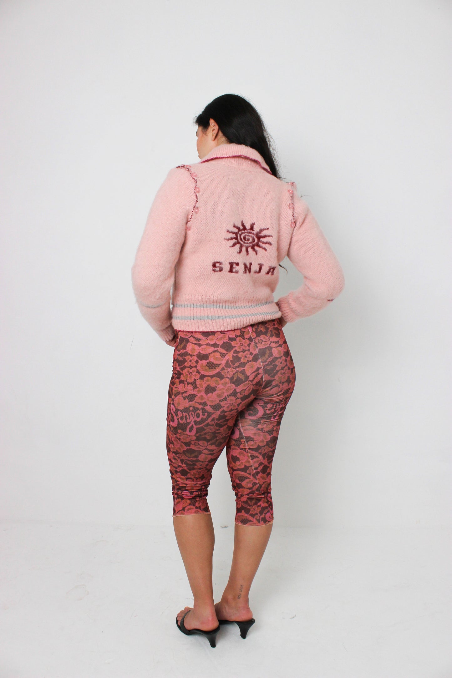 The Baby Pink Knit Track Jacket - Detachable Sleeves
