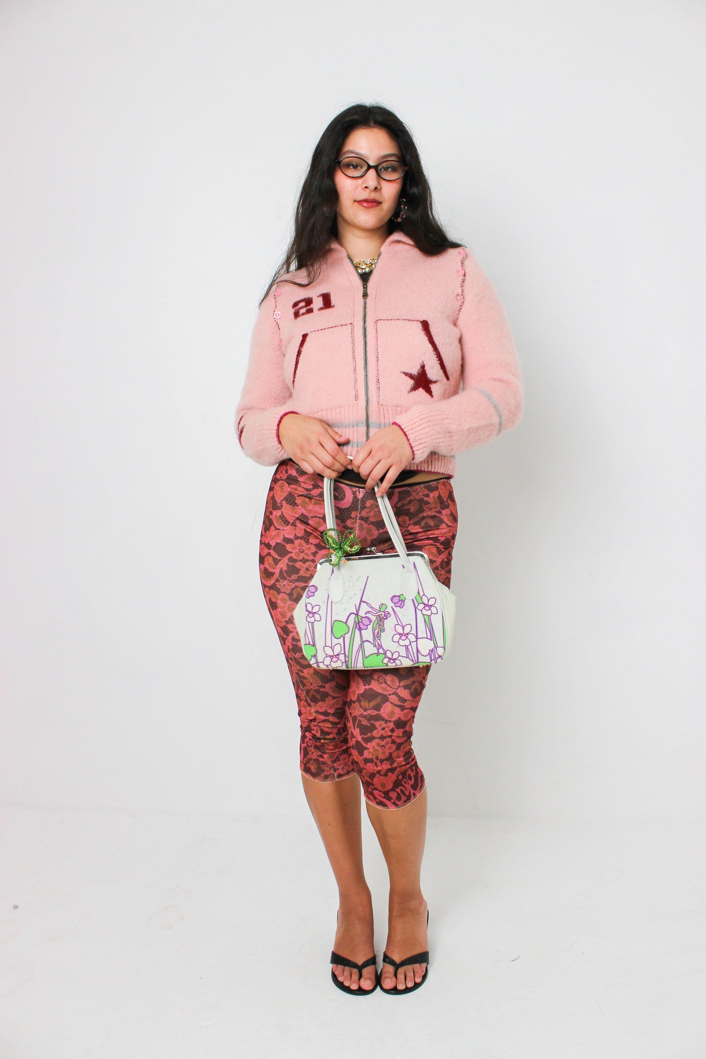 The Baby Pink Knit Track Jacket - Detachable Sleeves