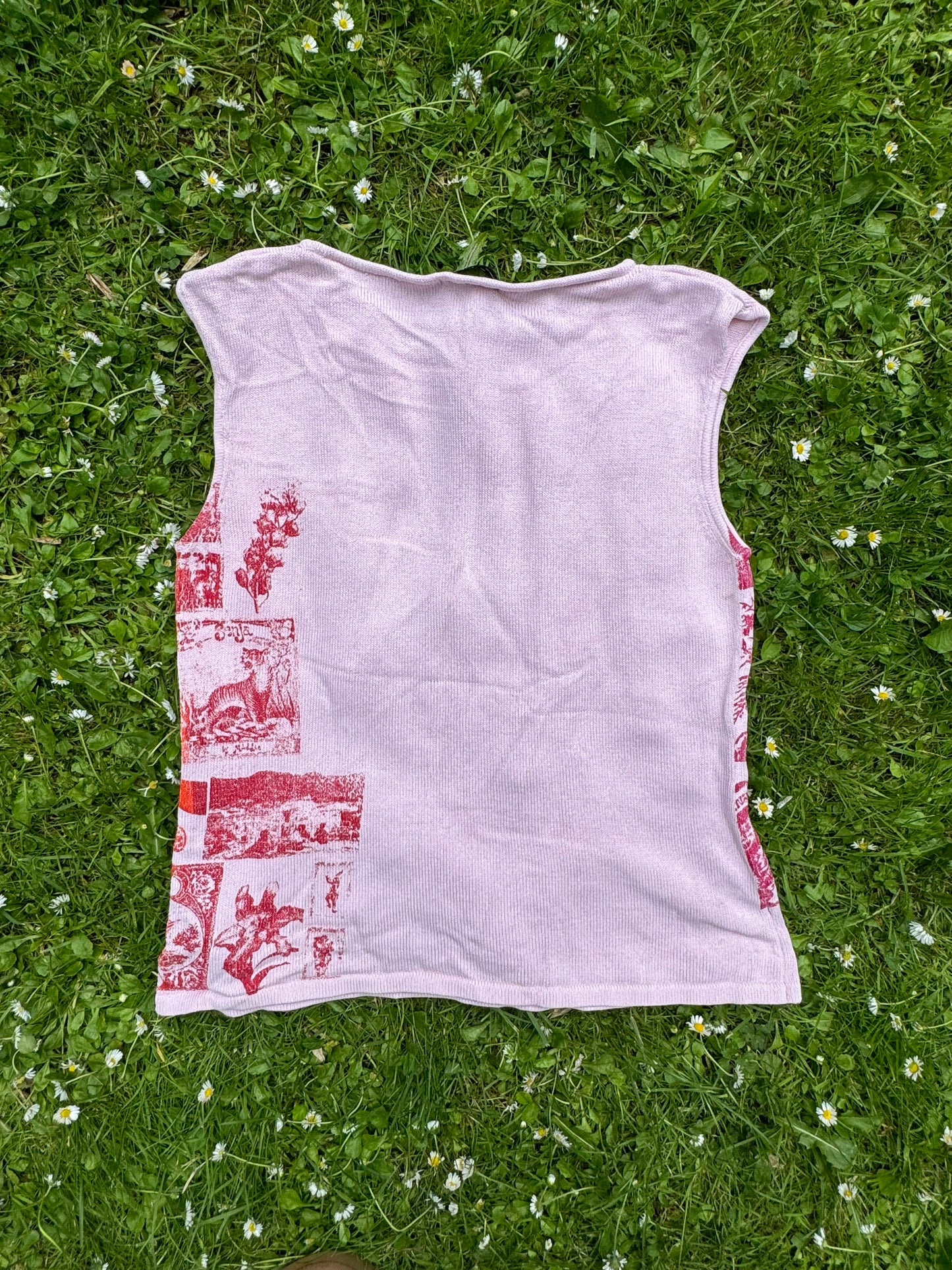 Printed Pink Knit Top