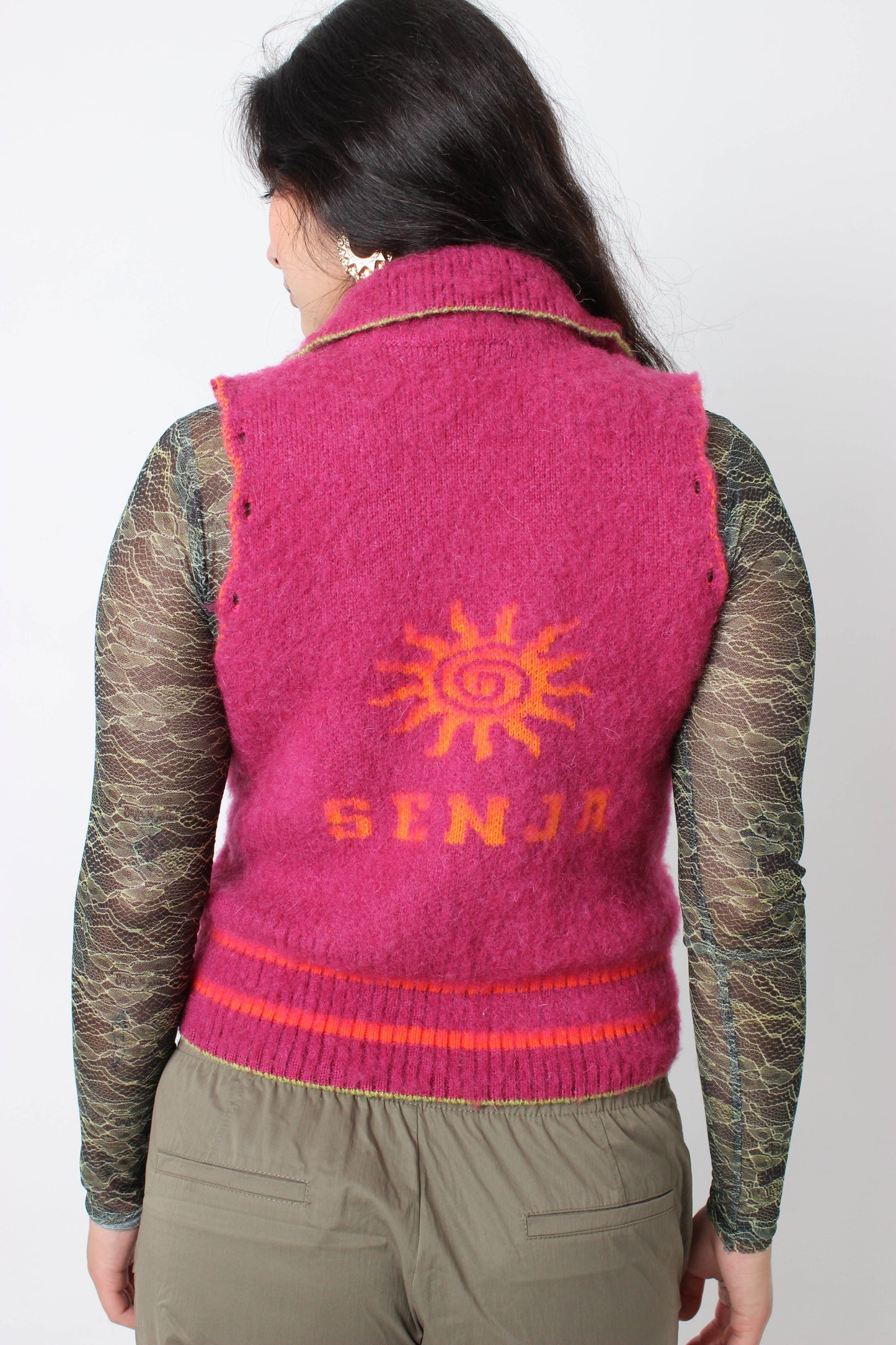 The Hot Pink Knit Track Jacket - Detachable Sleeves