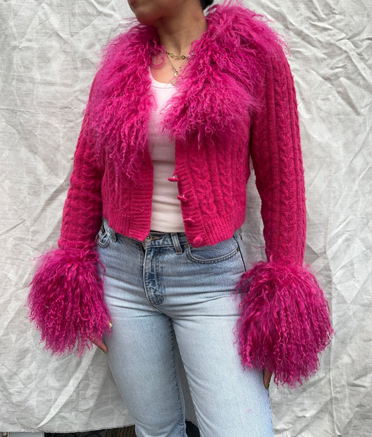 Pink Cropped Cardie