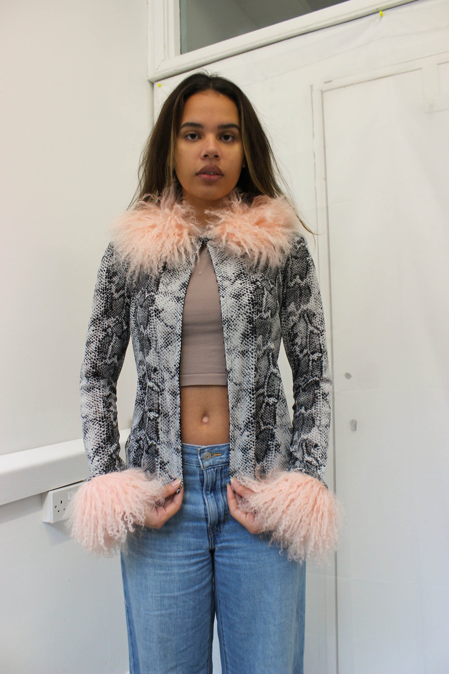 Snake Print Mesh Cardie