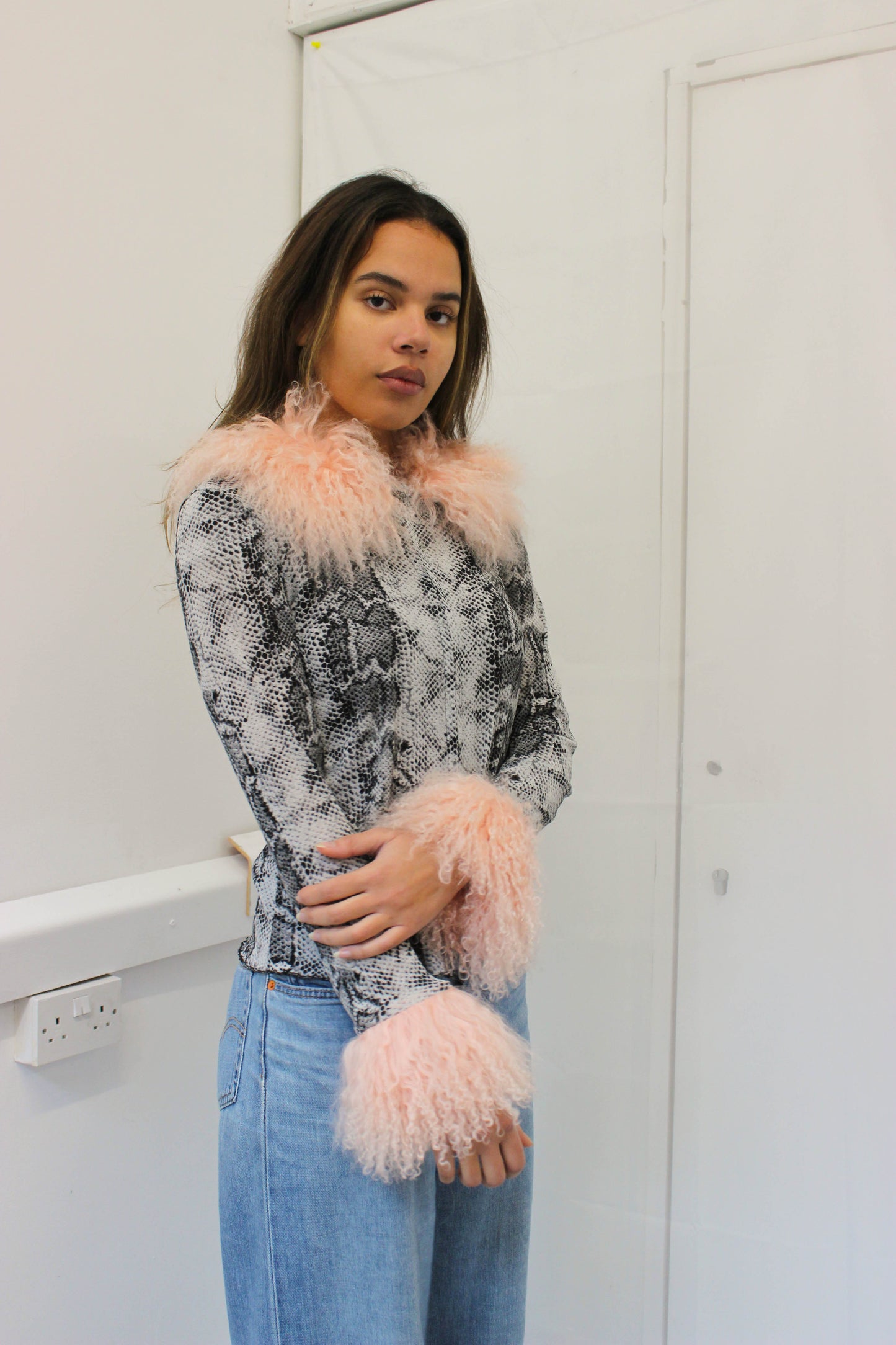 Snake Print Mesh Cardie