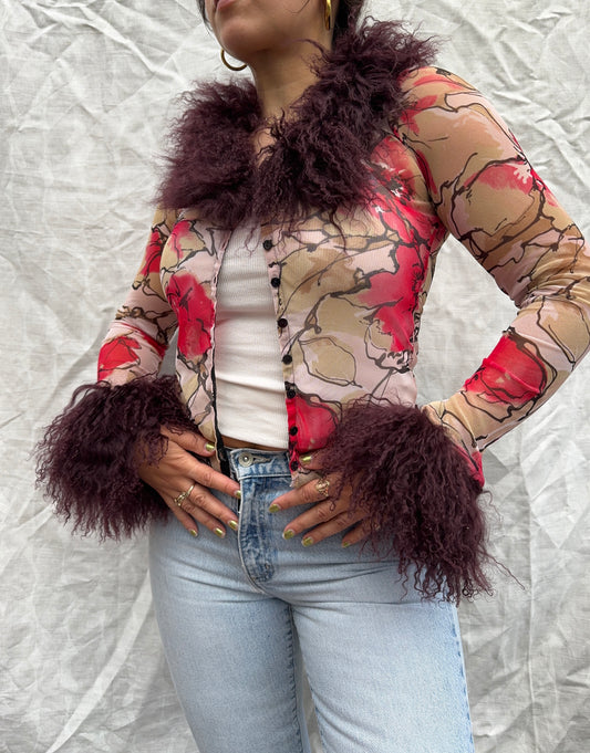 Mesh Flower Cardie