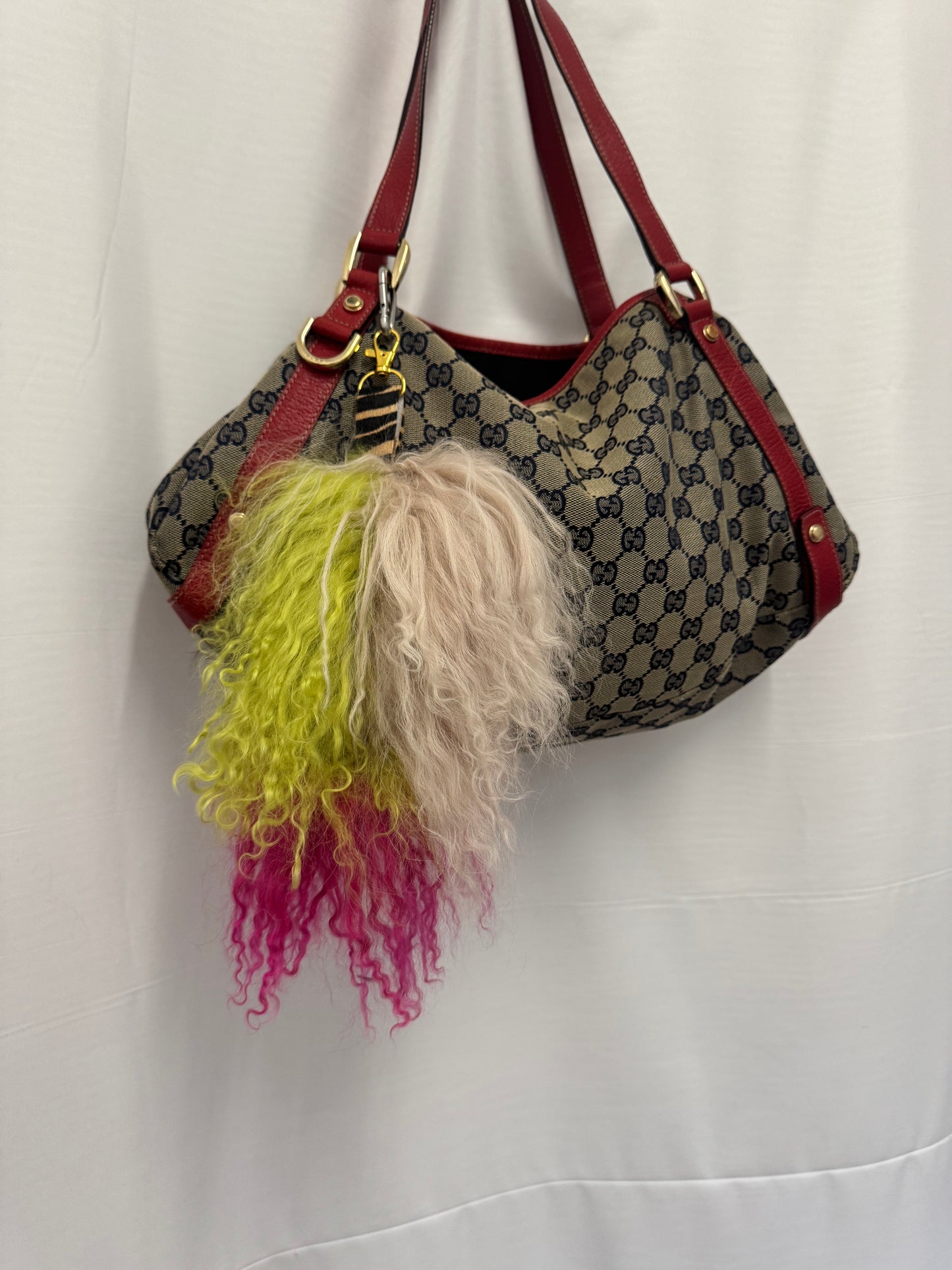 Pink and Green Mongolian Key Charm