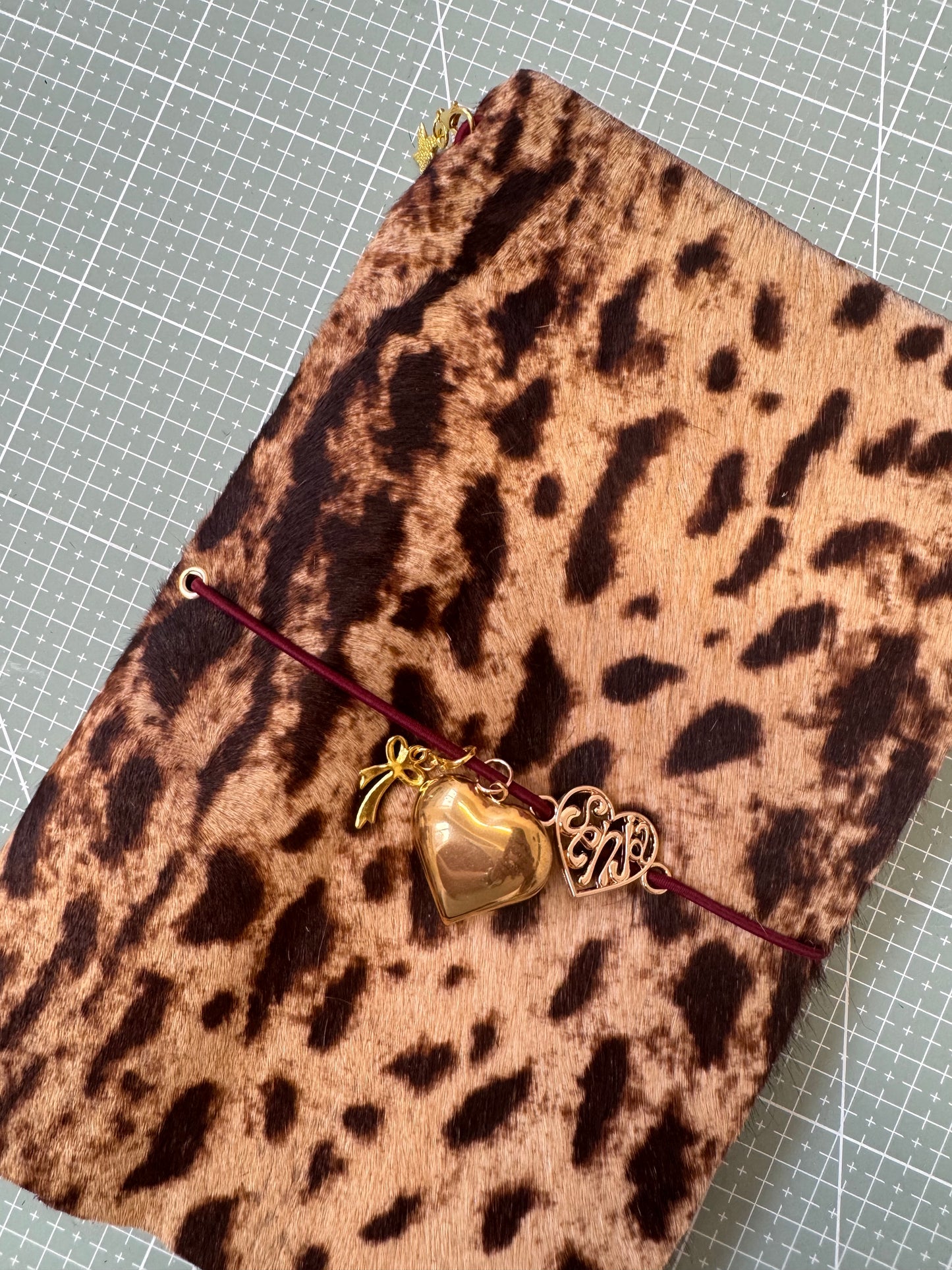 A5 Tri-Fold Leopard Print Leather Journal Cover 1