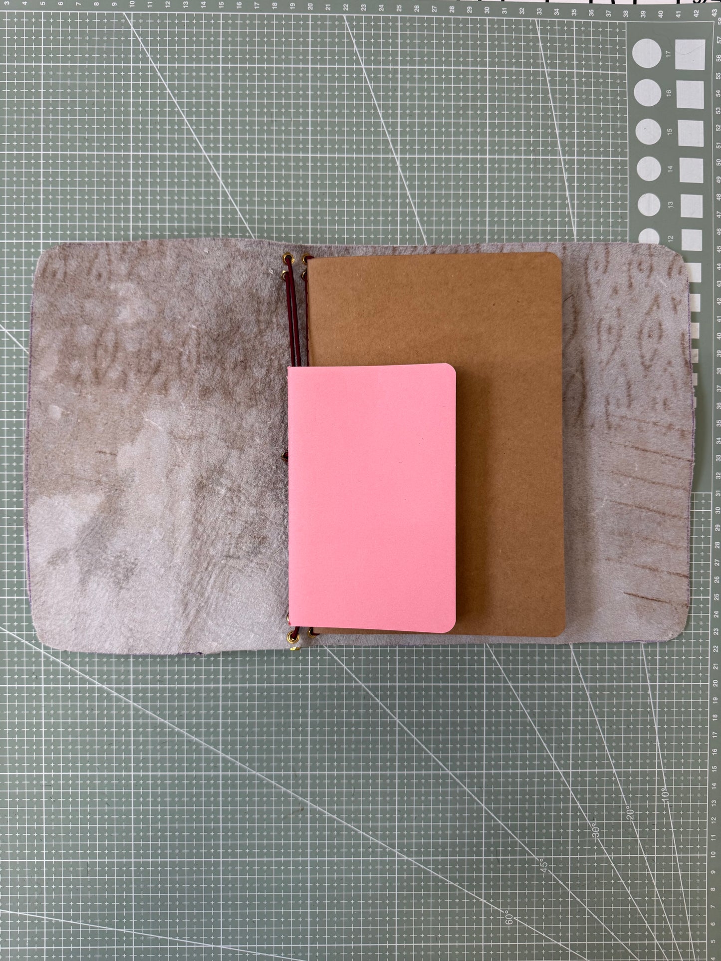 A5 Tri-Fold Leopard Print Leather Journal Cover 1