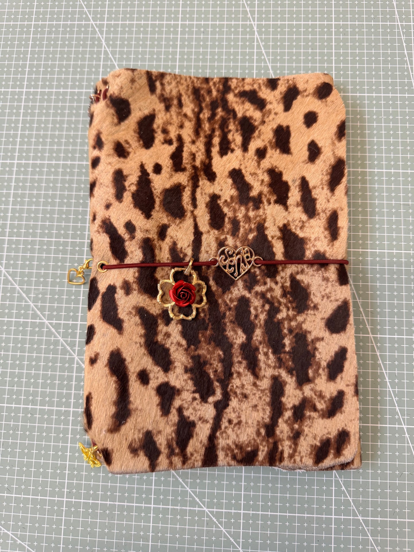 A5 Tri-Fold Leopard Print Leather Journal Cover 2