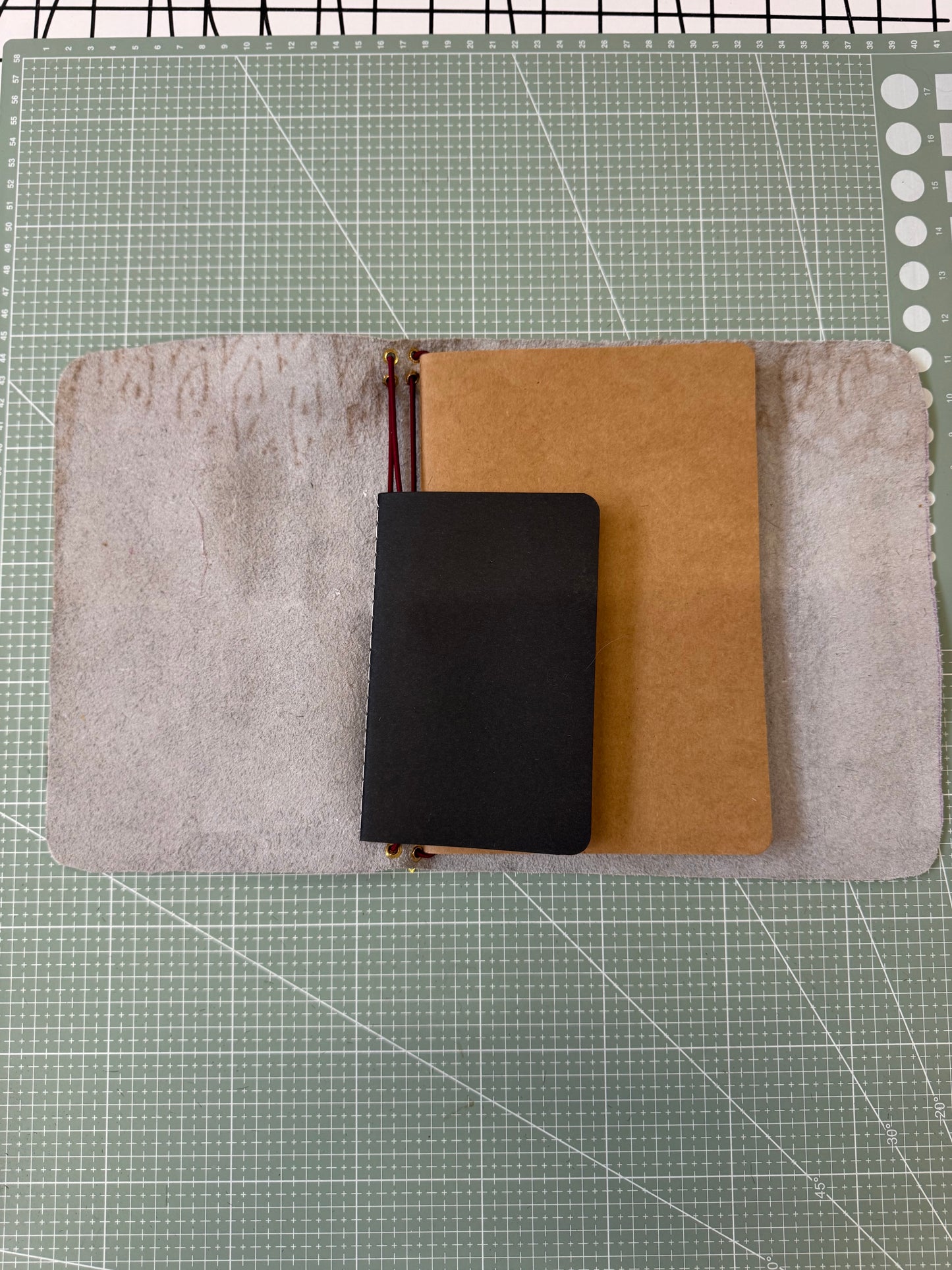 A5 Tri-Fold Leopard Print Leather Journal Cover 2