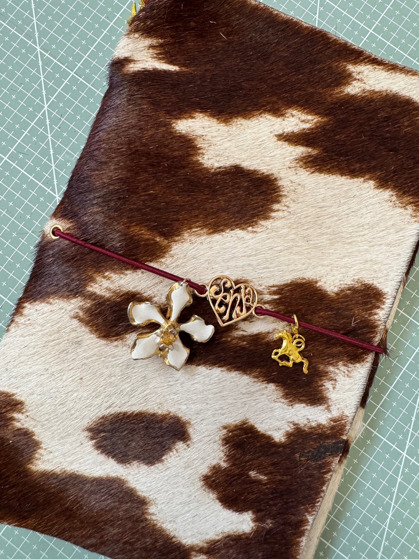 A5 Tri-Fold Cow Print Leather Journal Cover 2