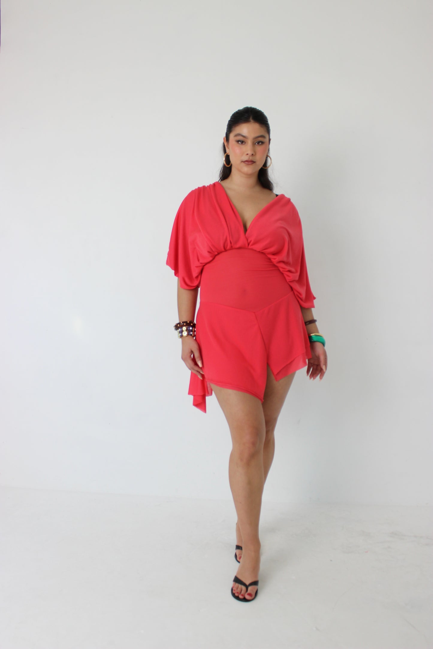 Red Drape Mini Dress