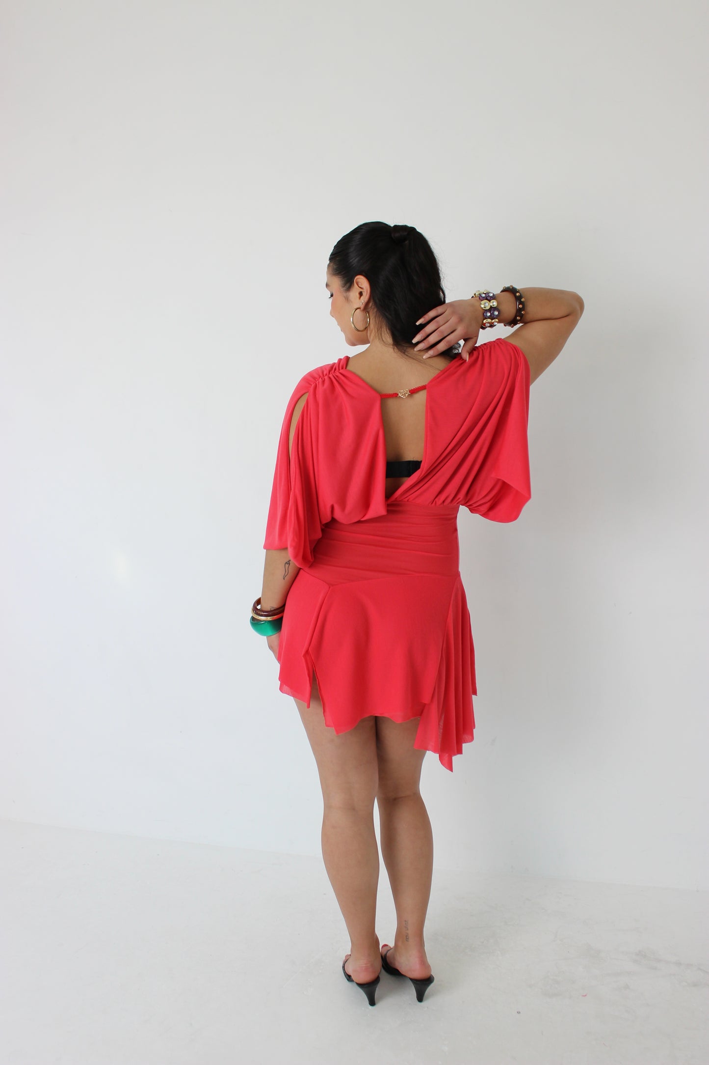 Red Drape Mini Dress
