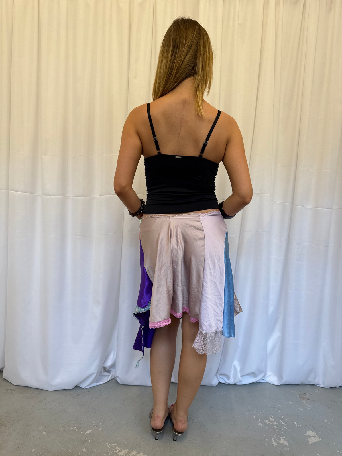 Upcycled Purple Patchwork Wrap Skirt