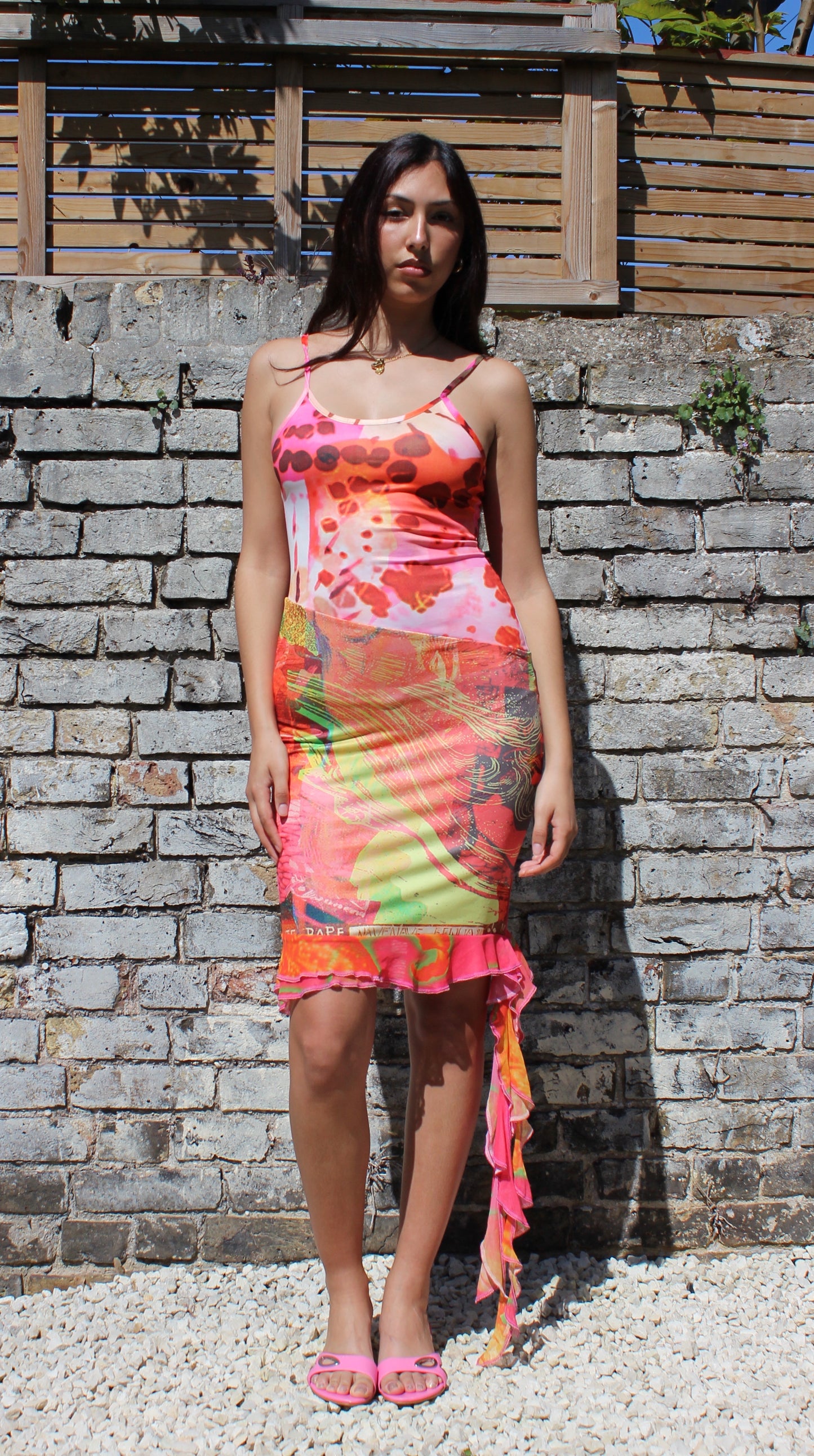 Patchwork Ruffle Dress