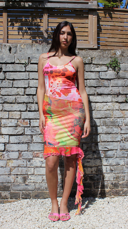 Patchwork Ruffle Dress