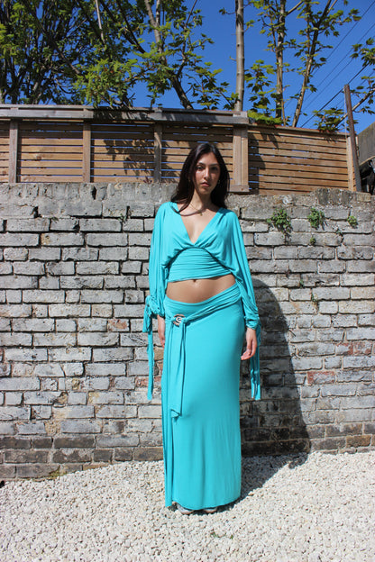 Turquoise Maxi Skirt