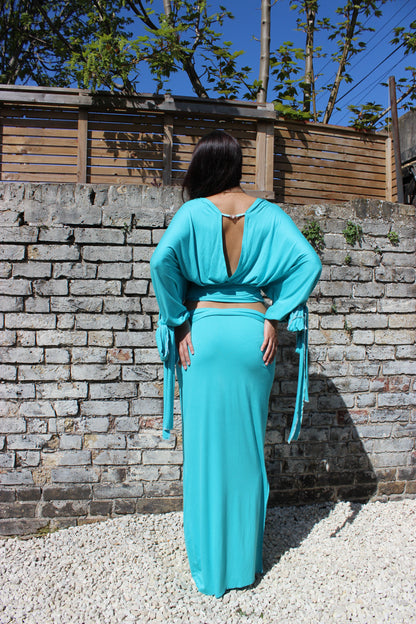 Turquoise Maxi Skirt
