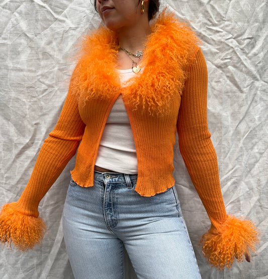 Orange Sheer Cardie