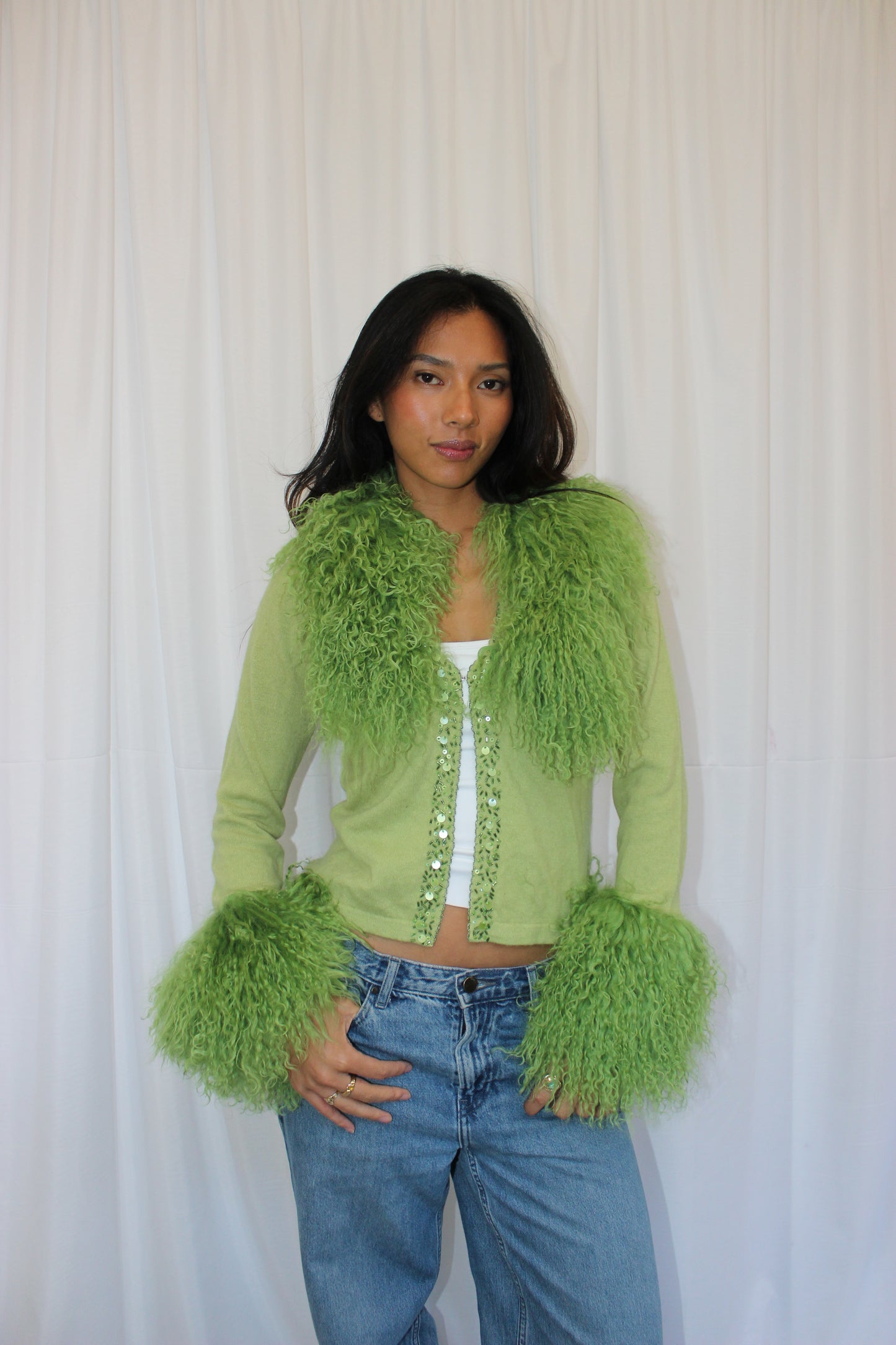 Green Wool Cardigan