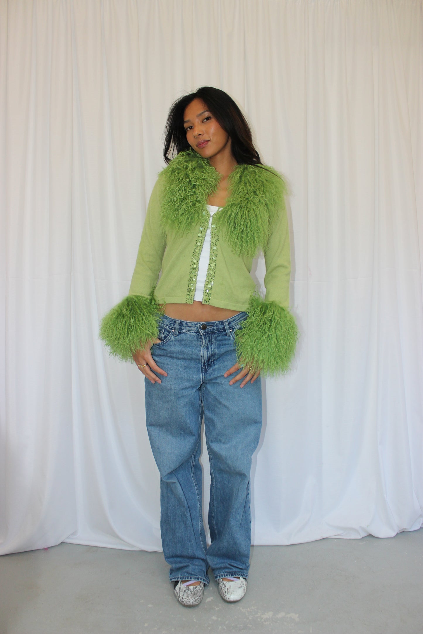 Green Wool Cardigan