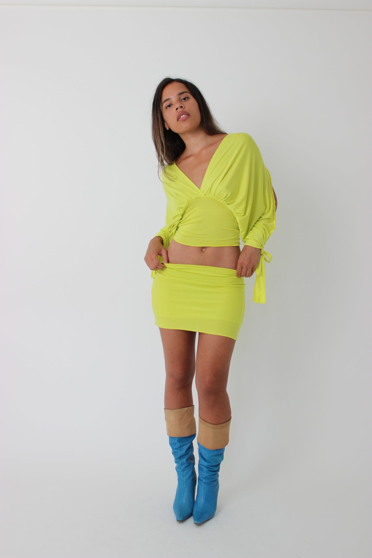 Chartreuse Mini Skirt