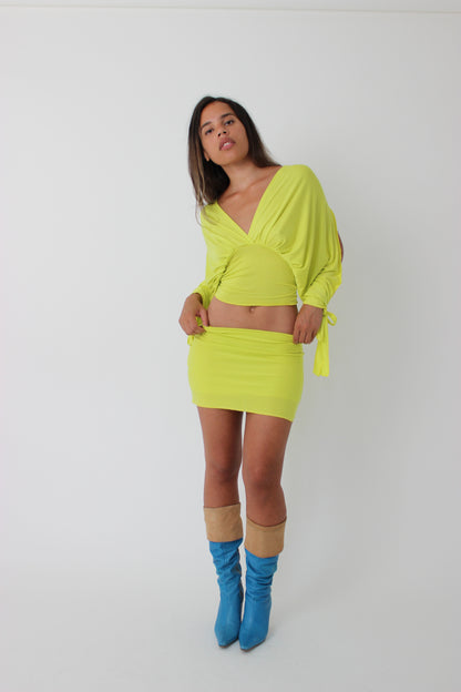 Chartreuse Mini Skirt