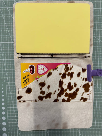 A5 Tri-fold leather journal cover with pocket - 1/1 pieces